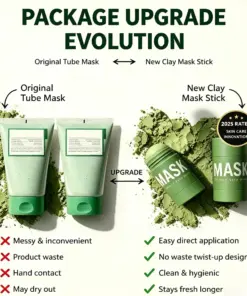Cpviat™ Green Tea Deep Cleanse Mask Stick – Pore Refining & Oil Control Clay Mask by Cougex